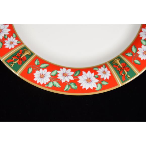 12" Chop Plate Round Platter Charlton Hall Christmas Dinnerware Kobe Poinsettia - Picture 3 of 8